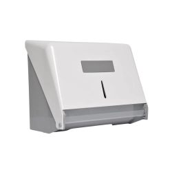 Dispender Toalheiro Para Papel Bobina e Interfolha 2 dobras Branco/Cinza N8 JSN