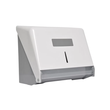 Dispender Toalheiro Para Papel Bobina e Interfolha 2 dobras Branco/Cinza N8 JSN