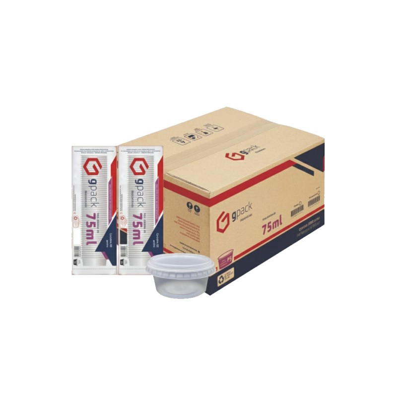 Pote Descartável PS Translúcido 75ml Gpack