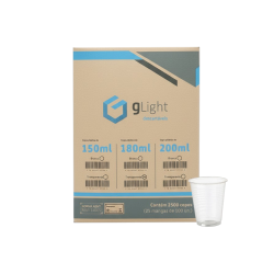 Copo 180ml Glight Transparente PS 2500 Unidades