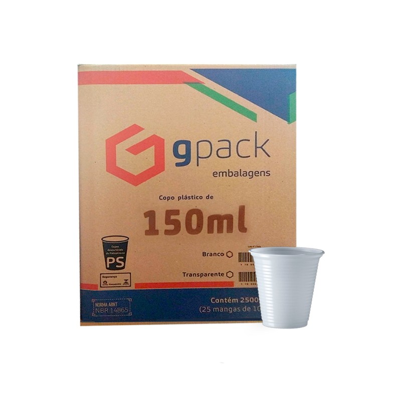 Copo 150ml Gpack Branco Ps