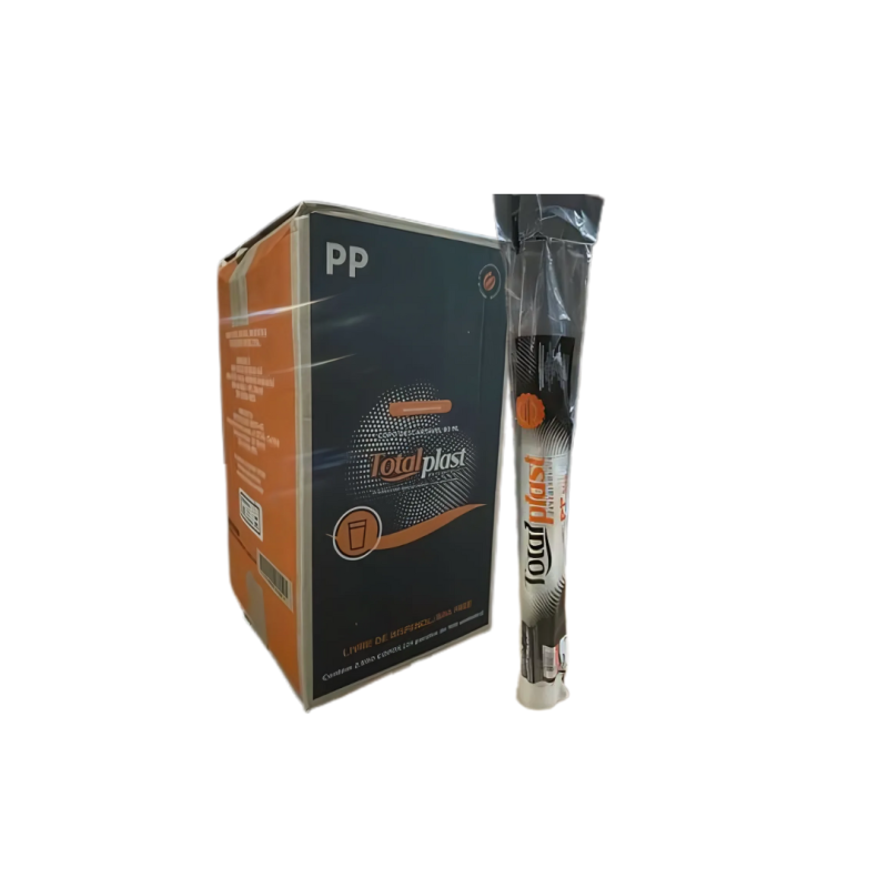 Copo 80ml Totalplast Transparente PP 25X100