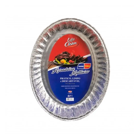 Assadeira Alumínio Oval 4L Life Clean