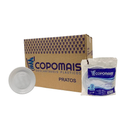 Prato Raso Branco para Refeições Copomais