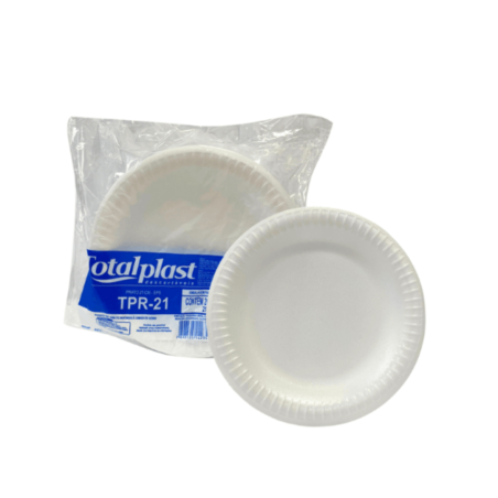 Prato de Isopor Raso para Refeição Totalplast