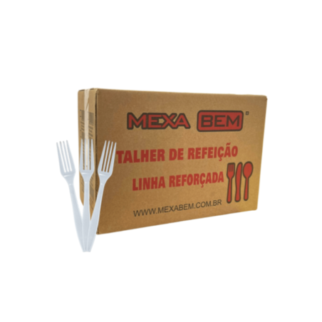 Garfo para Refeição Reforçada Branca Mexa Bem a granel