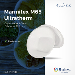 Marmitex de Isopor 900ml Fundo Quadrado Ultratherm M65 100 unidades