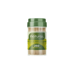 Palito de Dente de Bambu Sem Sabor Natural 16 potes de 250 unidades