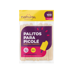 Palito Picolé de Bambu Natural 100 unidades