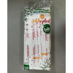 Canudo de Papel 6x197MM Goldenplast 100 unidades