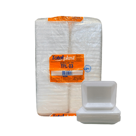 Bandeja de Isopor Fundo TFL03 Total Plast 400 unidades