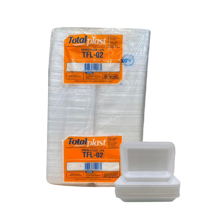 Bandeja de Isopor Funda TFL02 Total Plast 400 unidades