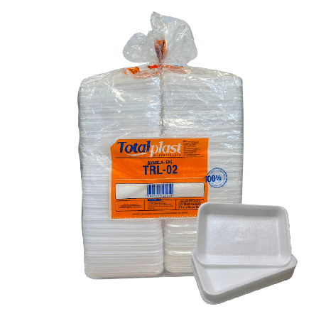 Bandeja Rasa de Isopor TRL02 Total Plast 400 unidades