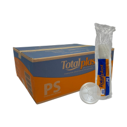 Tampa Sem Furo para Copo de Isopor 300ml Totalplast 1.000 unidades