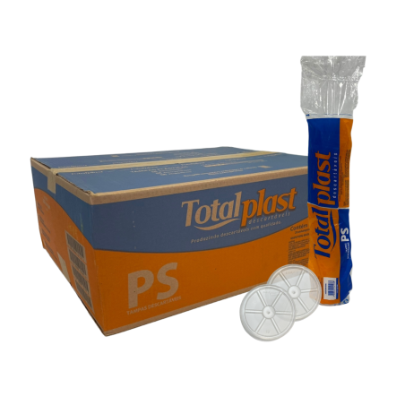 Tampa Pote 120ml e Copo 180ml de Isopor Totalplast 1.000 unidades
