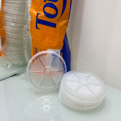 Tampa Sem Furo para Copo de Isopor 120ml Totalplast 1.000 unidades