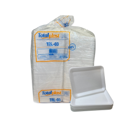 Bandeja de Isopor Rasa TRL03 Total Plast 400 unidades
