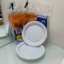 Prato Raso 15cm para Sobremesa Branco Totalplast 1.000 unidades