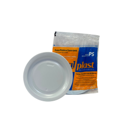 Prato Raso 21cm para Refeição Branco Totalplast 500 unidades