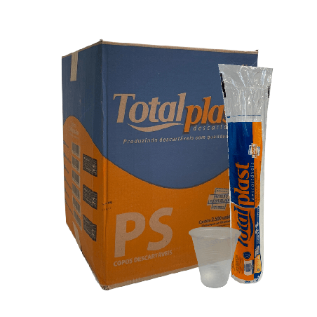 Copo 180ml Transparente PS Totalplast 2.500 unidades
