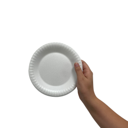 Prato de Isopor Raso 18cm para Refeição Totalplast 400 unidades