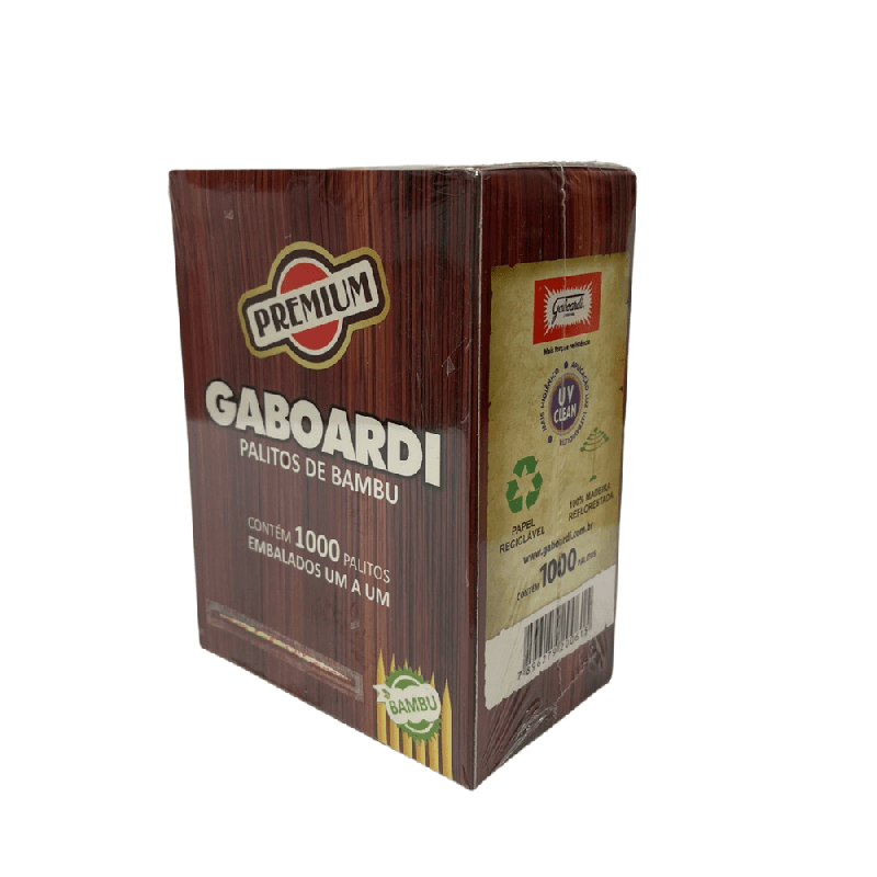 Palito de Dente Bambu embalado um a um Gaboardi com 1.000 unidades