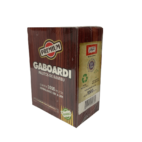 Palito de Dente Bambu embalado um a um Gaboardi com 1.000 unidades