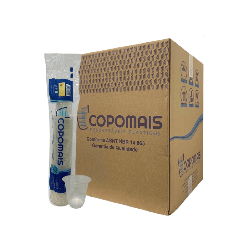 Copo 250ML Transparente PS Copomais 2.000 unidades