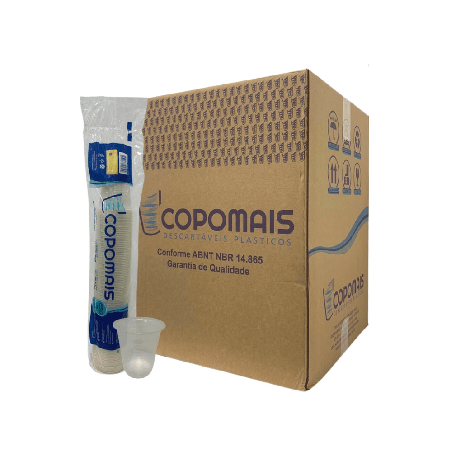 Copo 250ML Transparente PS Copomais 2.000 unidades