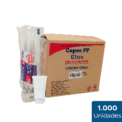 Copo 330ml Transparente PP Liso Ultra 1.000 unidades