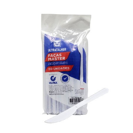 Faca para Refeição 18cm Branca Reforçada Ultra com 1.000 unidades