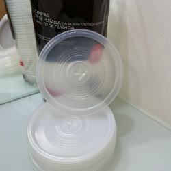Tampa com Furo para Copo 770ml e Potes 500/400/300ml TP08 Copaza 1.000 unidades