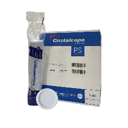 Tampa Branca para Pote 100ml e copos 150/180/200ml Cristalcopo com 2.000 unidades