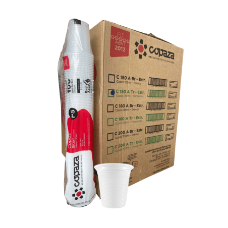 Copo 150ml Translúcido ABNT PS Copaza 2.500 unidades