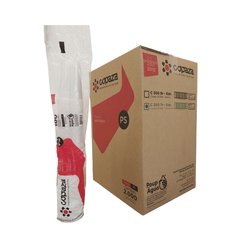 Copo 300ml Translúcido PS Copaza 2.000 unidades
