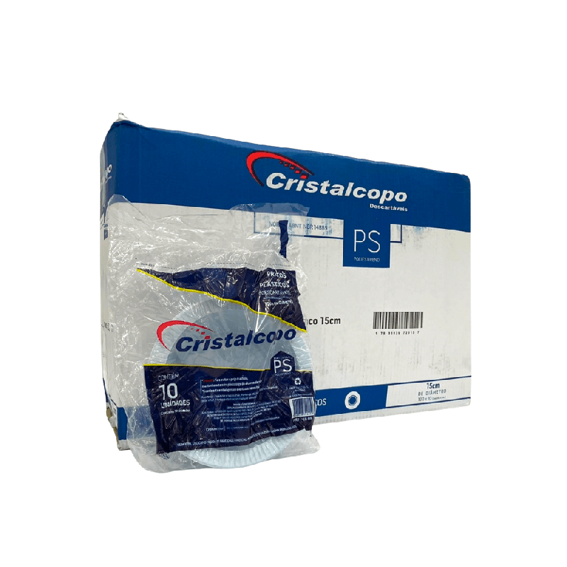 Prato 15cm Fundo Branco Cristalcopo 1.000 unidades