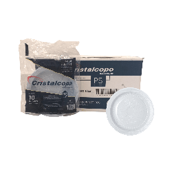Prato Descartável Sobremesa Raso Branco 18cm Cristalcopo 500 unidades