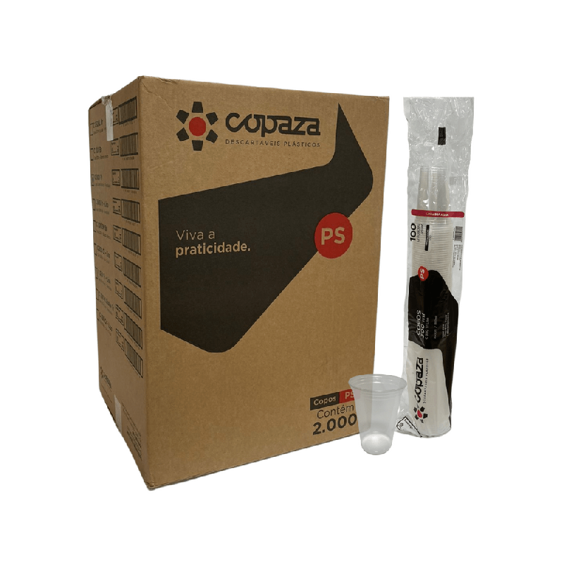 Copo 300ml Translúcido Liso PS Copaza 2.000 unidades