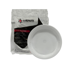 Prato 24cm Descartável Raso Branco Copaza 500 unidades
