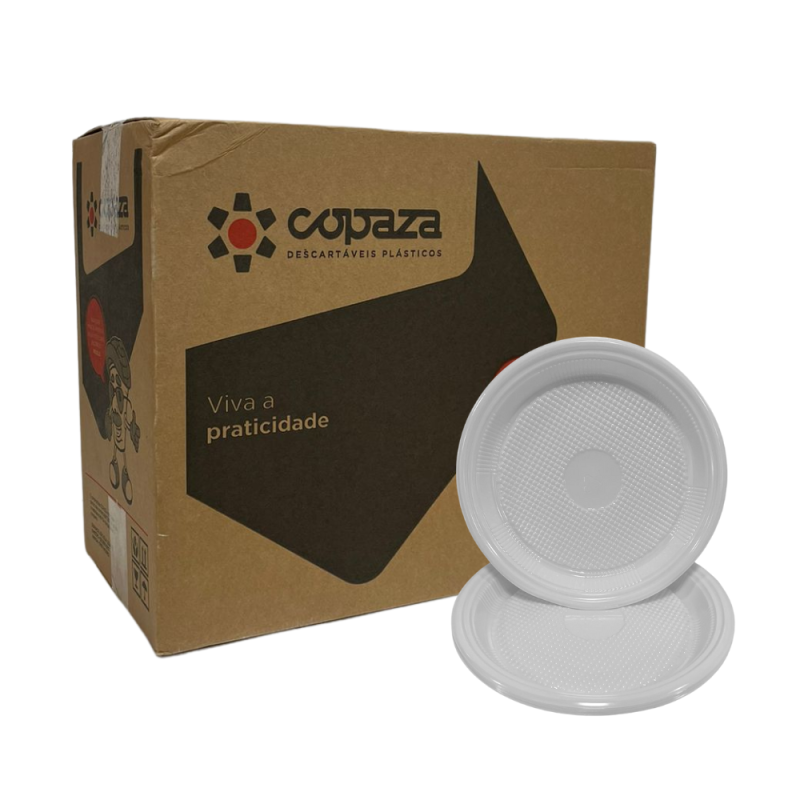 Prato 15cm Raso Sobremesa Branco Copaza 1000 unidades