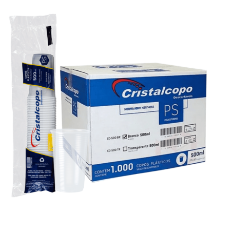 Copo 500ml Translúcido PS Cristalcopo 1.000 unidades
