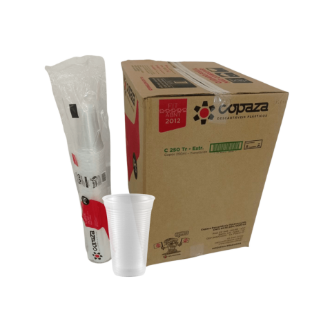 Copo 250ml Translúcido PS ABNT2012 Copaza 3.000 unidades