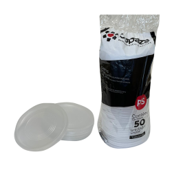 Tampa para Copos 770 e Potes 500/400/300ml TP08 Copaza 1.000 unidades