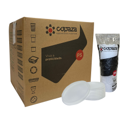 Tampa TP07 Translúcida sem Furo para Copos 400/440/500ml e Potes 200/250ml Copaza 2.000 unidades