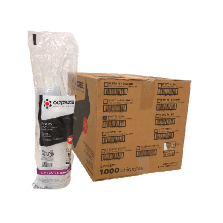 Pote 250ml Liso Translúcido P-07 Copaza 1.000 unidades