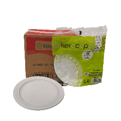 Prato Raso 21cm Branco para Refeição Kerocopo com 250 unidades