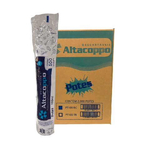 Pote 100ml Branco PP Altacoppo 2.000 unidades