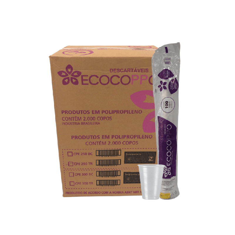 Copo 250ml Transparente PP Ecocoppo 2.000 unidades