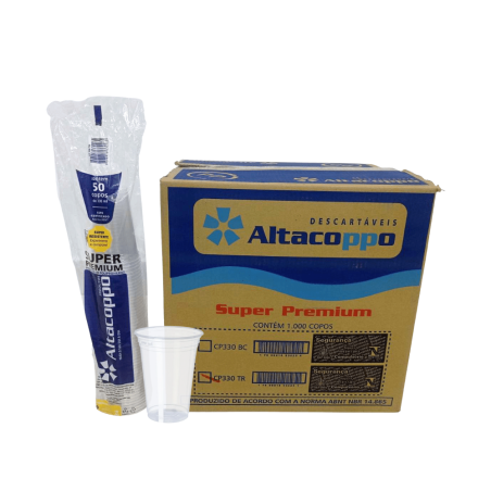 Copo 330ml Liso PP Transparente Altacoppo 1.000 unidades