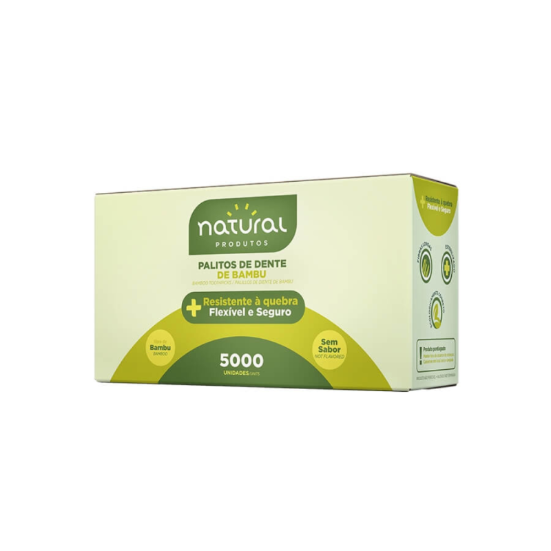 Palito de Dente de Bambu Natural 5.000 palitos